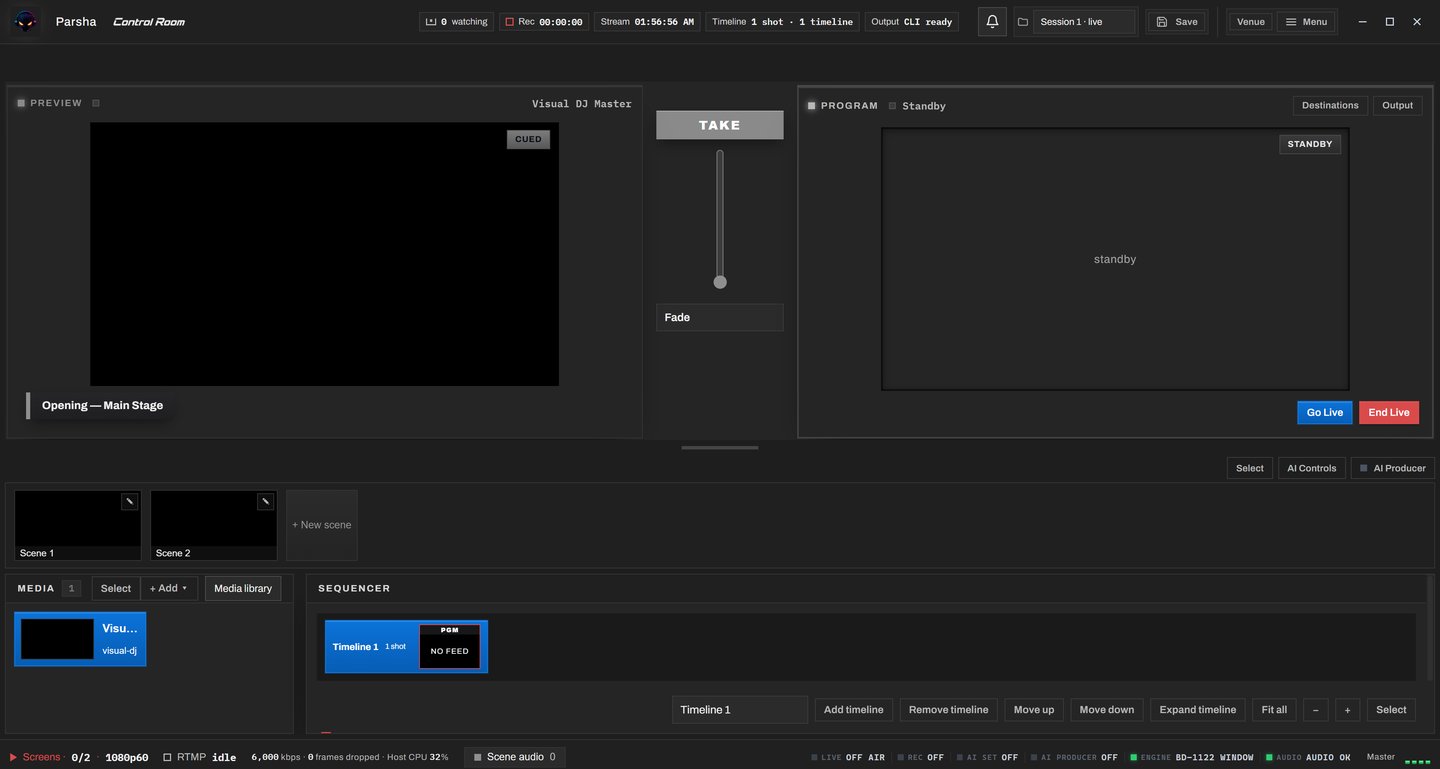 The Parsha Control Room interface